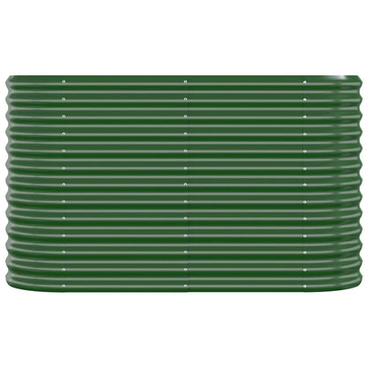 Garden Raised Bed Powder-coated Steel 114x40x68 cm Green