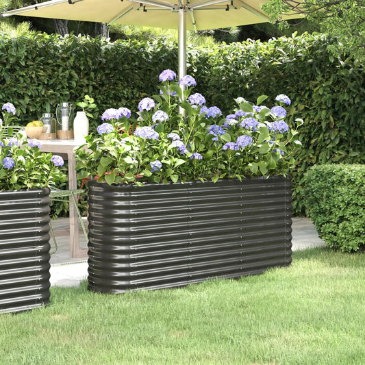 Garden Raised Bed Powder-coated Steel 152x40x68 cm Anthracite