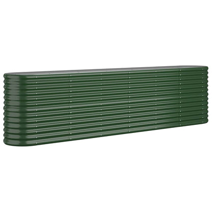 Garden Raised Bed Powder-coated Steel 260x40x68 cm Green