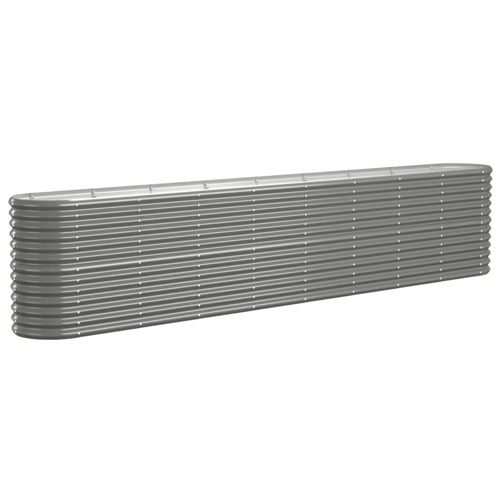 Garden Raised Bed Powder-coated Steel 332x40x68 cm Grey