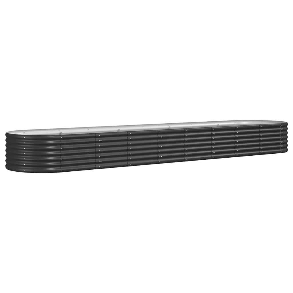 Garden Raised Bed Galvanised Steel 368x80x36 cm Anthracite
