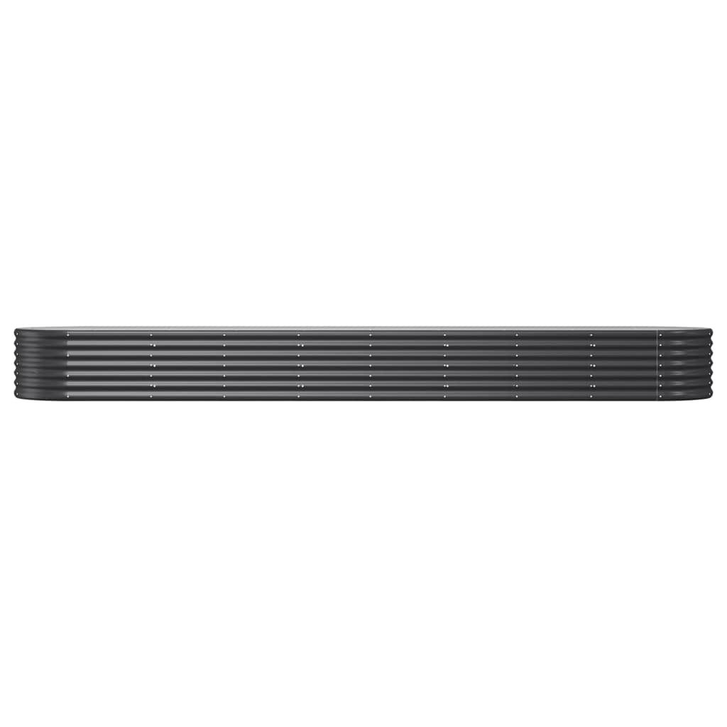Garden Raised Bed Galvanised Steel 368x80x36 cm Anthracite