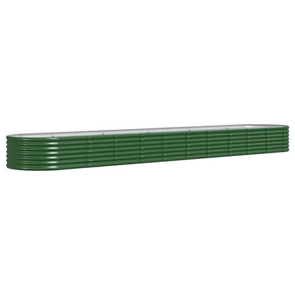 Garden Raised Bed Powder-coated Steel 440x80x36 cm Green