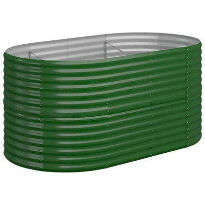 Garden Raised Bed Powder-coated Steel 152x80x68 cm Green