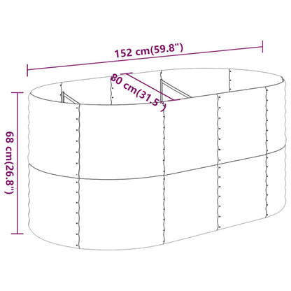 Garden Raised Bed Powder-coated Steel 152x80x68 cm Green