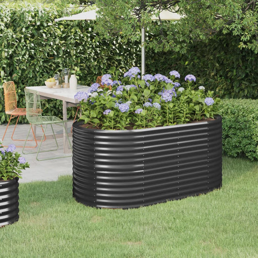 Garden Raised Bed Powder-coated Steel 152x80x68 cm Anthracite