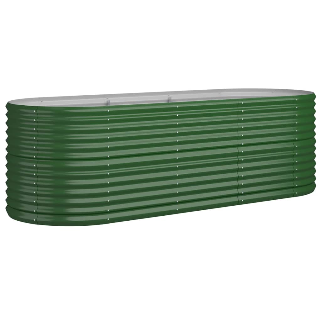 Garden Raised Bed Powder-coated Steel 224x80x68 cm Green