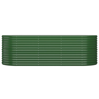 Garden Raised Bed Powder-coated Steel 224x80x68 cm Green