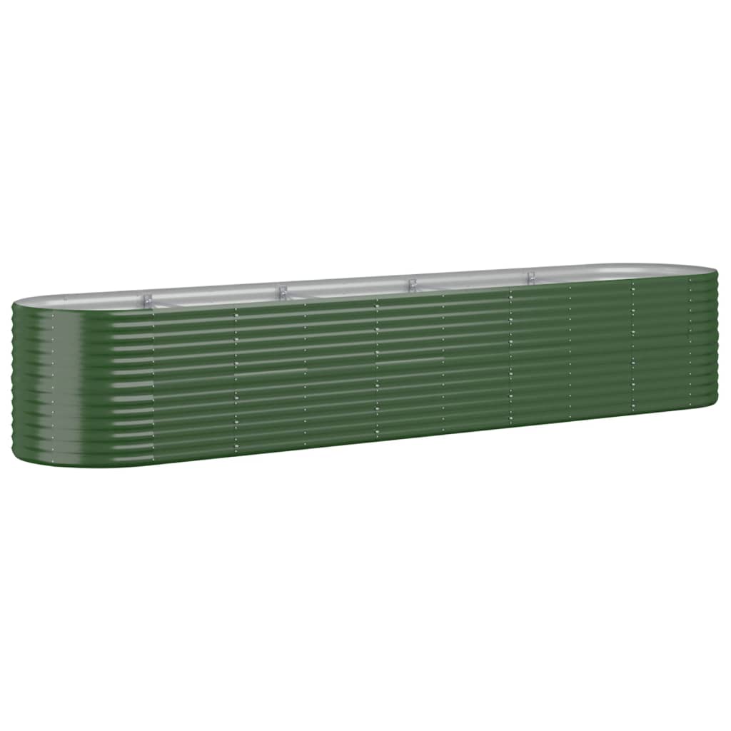 Garden Raised Bed Powder-coated Steel 368x80x68 cm Green