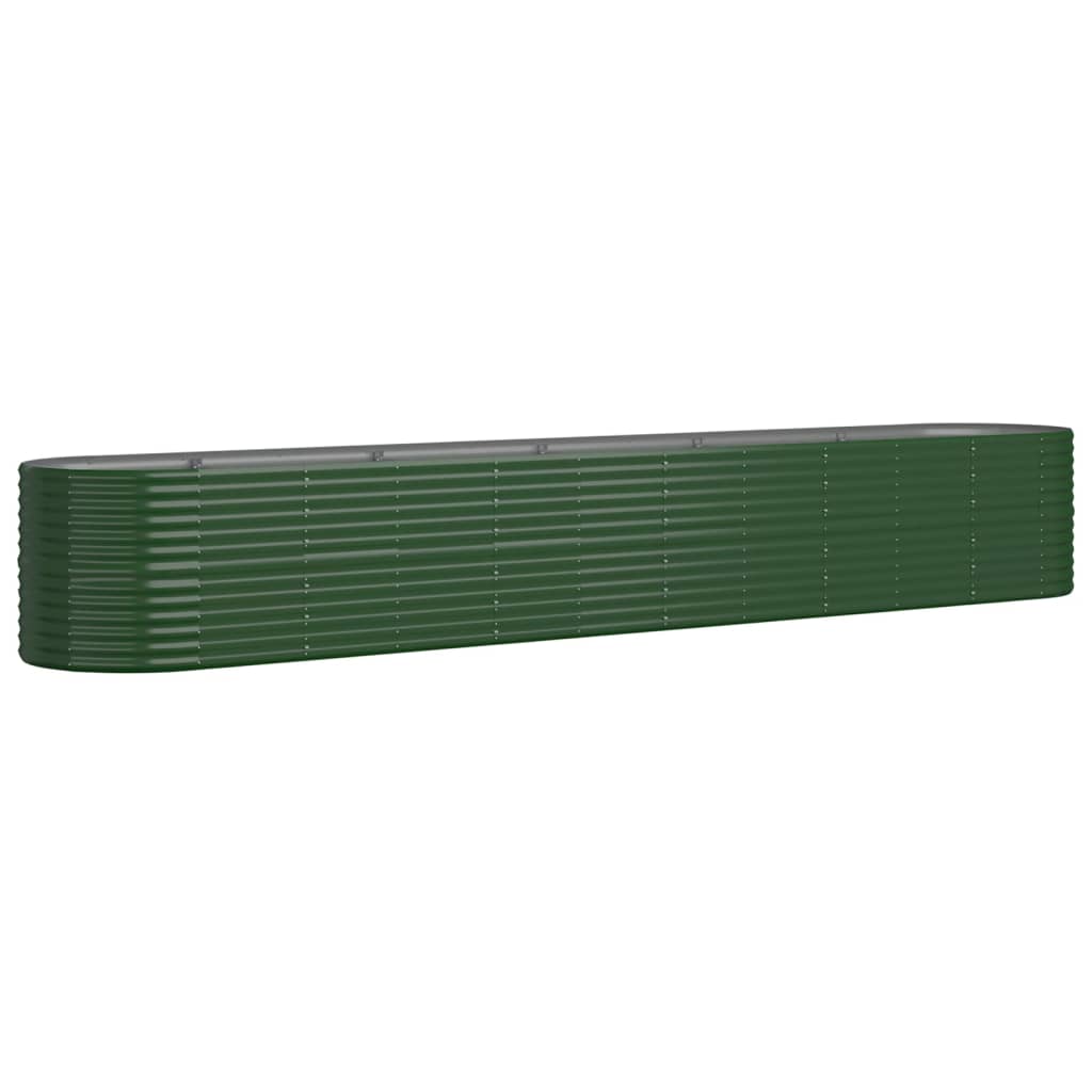 Garden Raised Bed Powder-coated Steel 440x80x68 cm Green