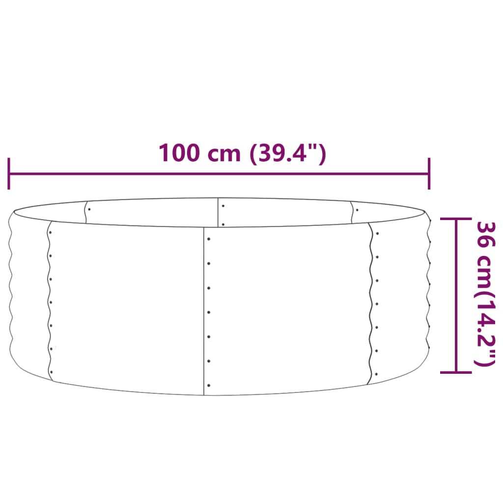 Garden Raised Bed Powder-coated Steel 100x100x36 cm Grey