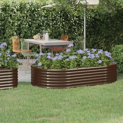 Garden Raised Bed Powder-coated Steel 175x100x36 cm Brown