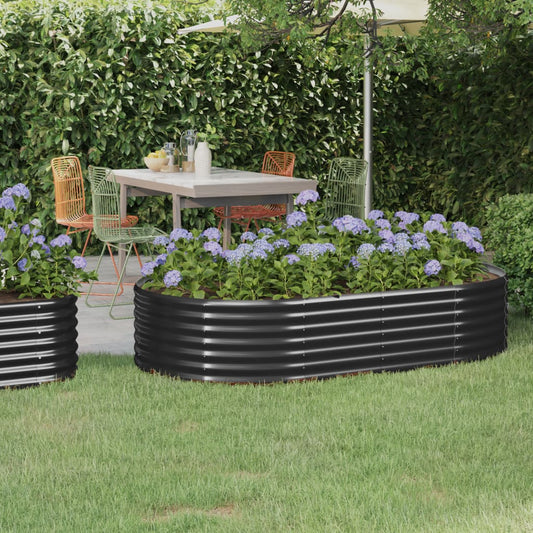 Garden Raised Bed Powder-coated Steel 175x100x36 cm Anthracite