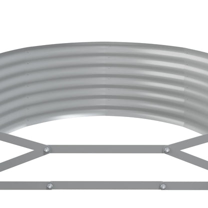 Garden Raised Bed Powder-coated Steel 396x100x36 cm Silver