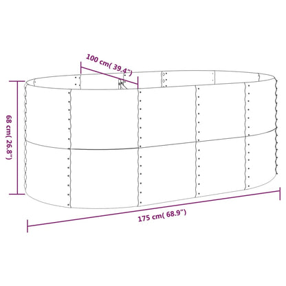 Garden Raised Bed Powder-coated Steel 175x100x68 cm Anthracite