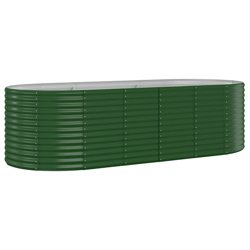 Garden Raised Bed Powder-coated Steel 249x100x68 cm Green