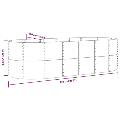 Garden Raised Bed Powder-coated Steel 249x100x68 cm Green