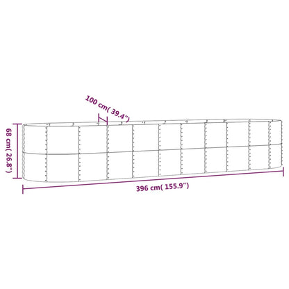 Garden Raised Bed Powder-coated Steel 396x100x68 cm Anthracite