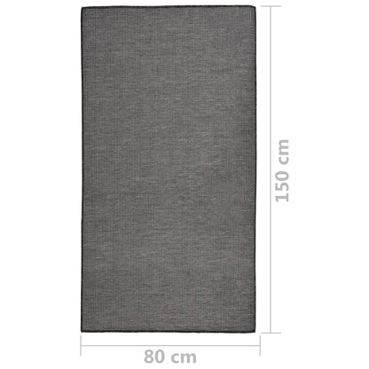 Outdoor Flatweave Rug 80x150 cm Grey