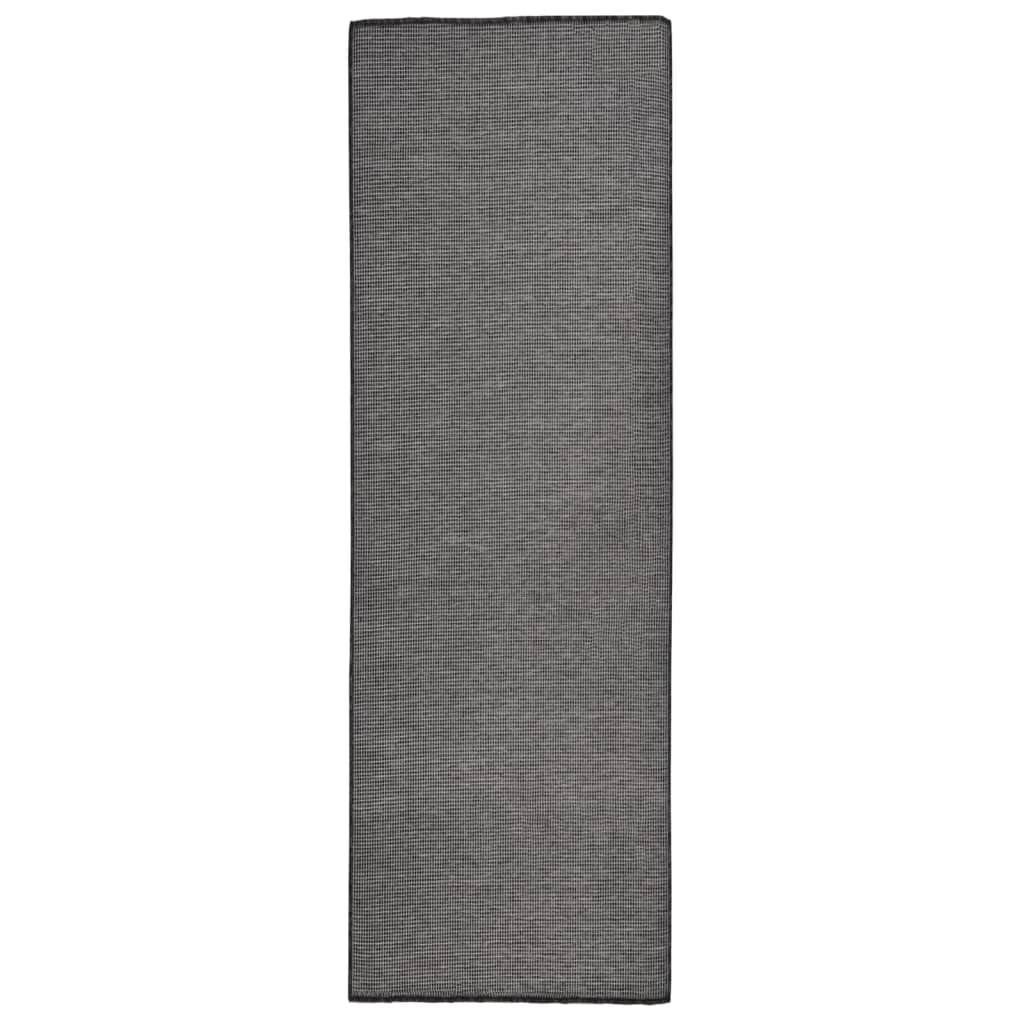 Outdoor Flatweave Rug 80x250 cm Grey