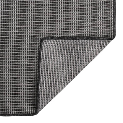 Outdoor Flatweave Rug 80x250 cm Grey