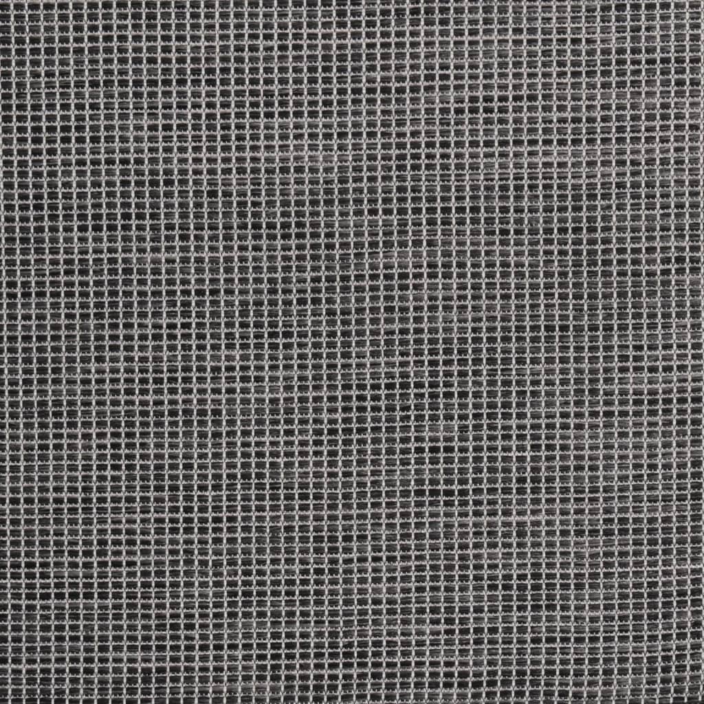 Outdoor Flatweave Rug 80x250 cm Grey