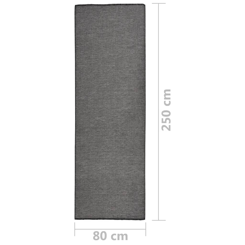 Outdoor Flatweave Rug 80x250 cm Grey