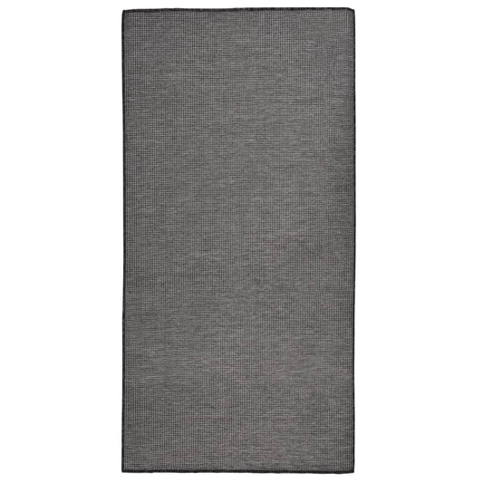 Outdoor Flatweave Rug 100x200 cm Grey