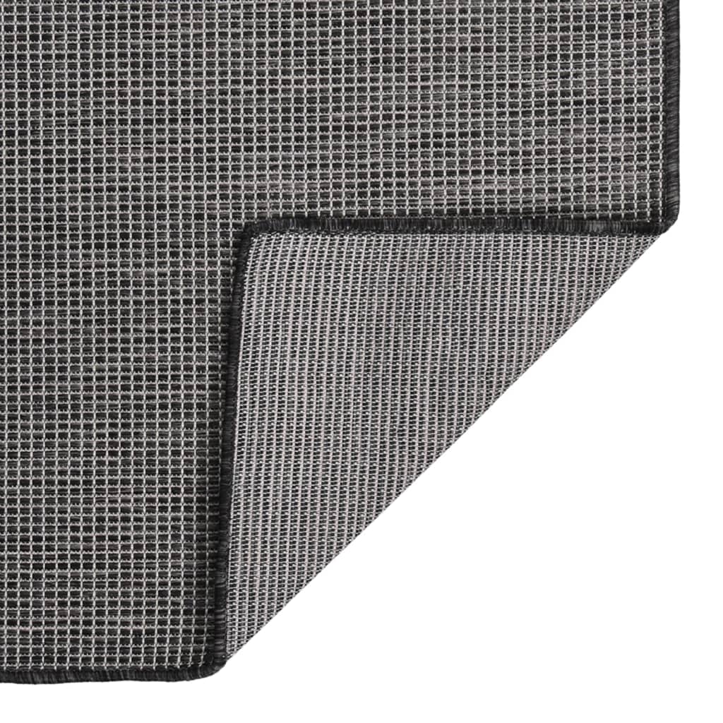 Outdoor Flatweave Rug 100x200 cm Grey