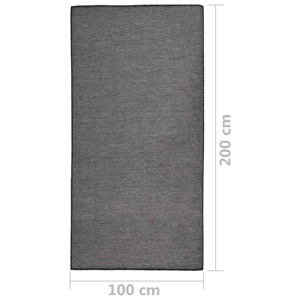 Outdoor Flatweave Rug 100x200 cm Grey