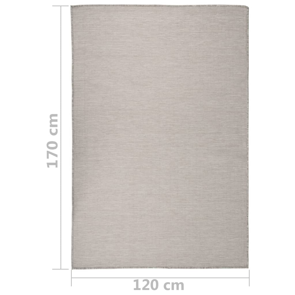 Outdoor Flatweave Rug 120x170 cm Taupe