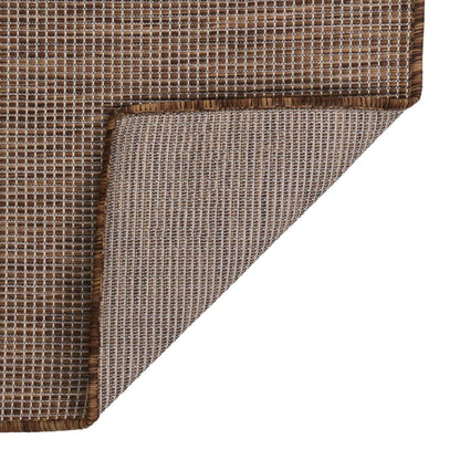 Outdoor Flatweave Rug 140x200 cm Brown