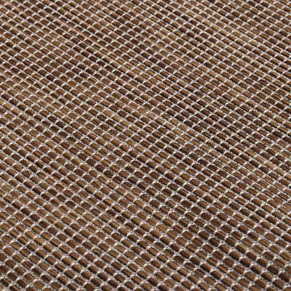 Outdoor Flatweave Rug 140x200 cm Brown