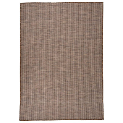 Outdoor Flatweave Rug 160x230 cm Brown