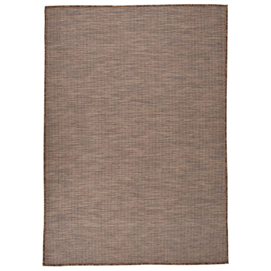 Outdoor Flatweave Rug 160x230 cm Brown