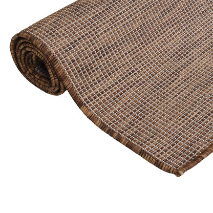 Outdoor Flatweave Rug 160x230 cm Brown