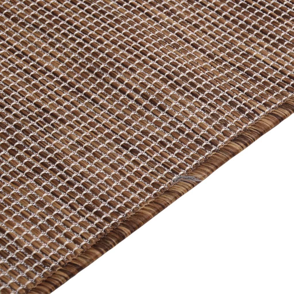 Outdoor Flatweave Rug 160x230 cm Brown