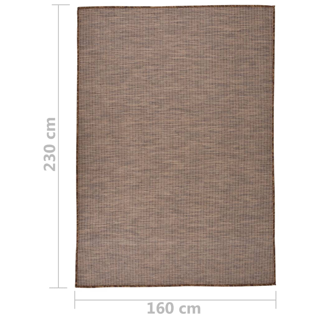 Outdoor Flatweave Rug 160x230 cm Brown