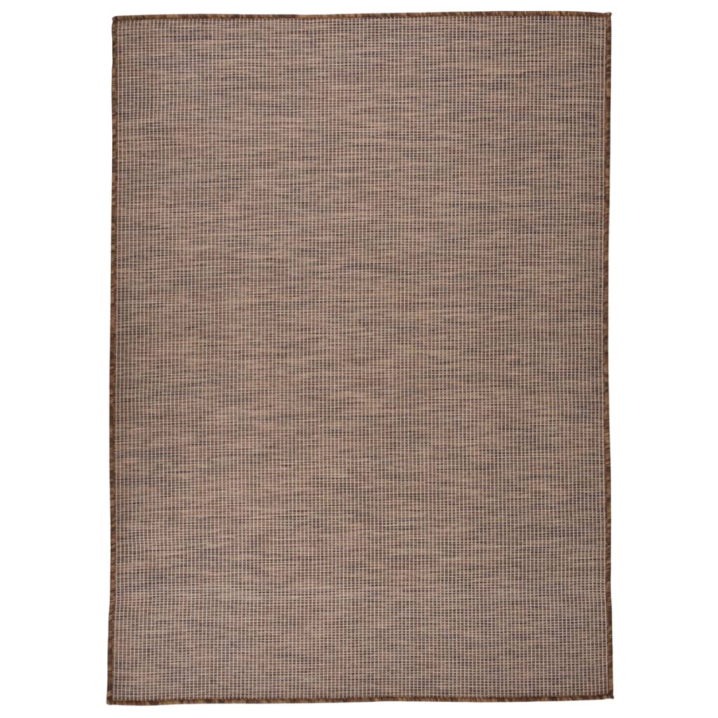 Outdoor Flatweave Rug 200x280 cm Brown