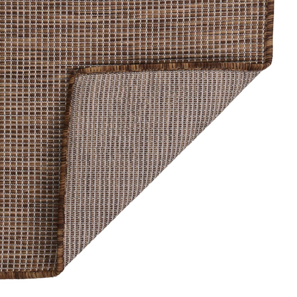 Outdoor Flatweave Rug 200x280 cm Brown