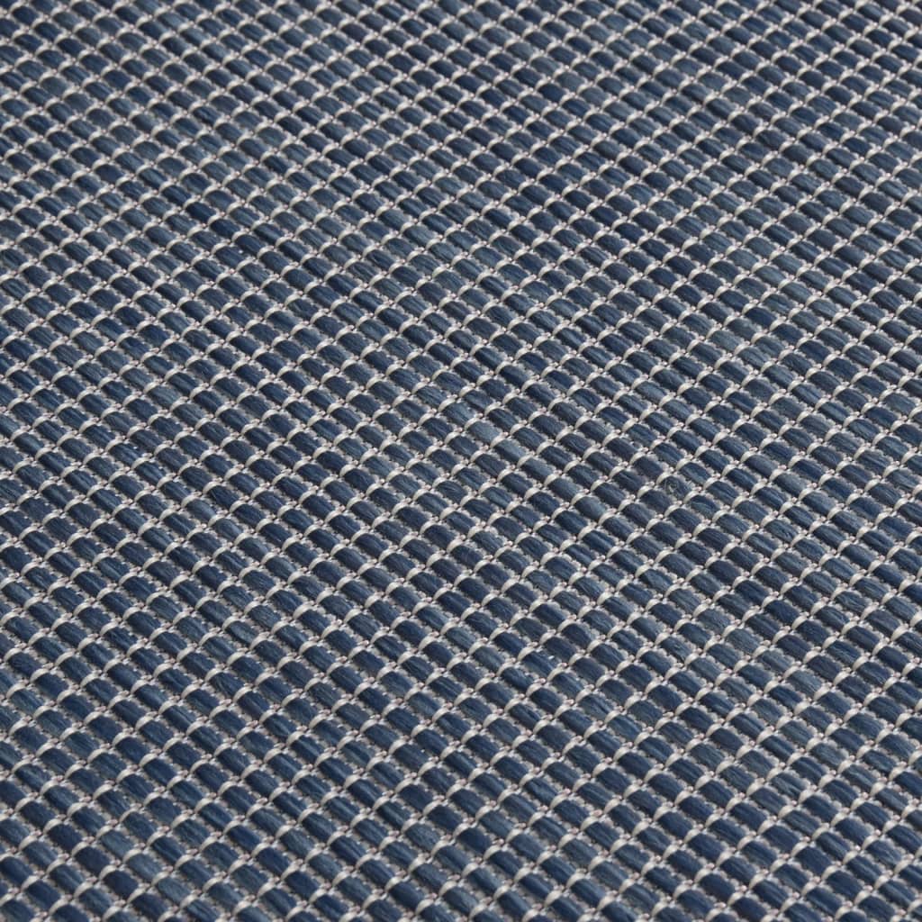 Outdoor Flatweave Rug 80x250 cm Blue