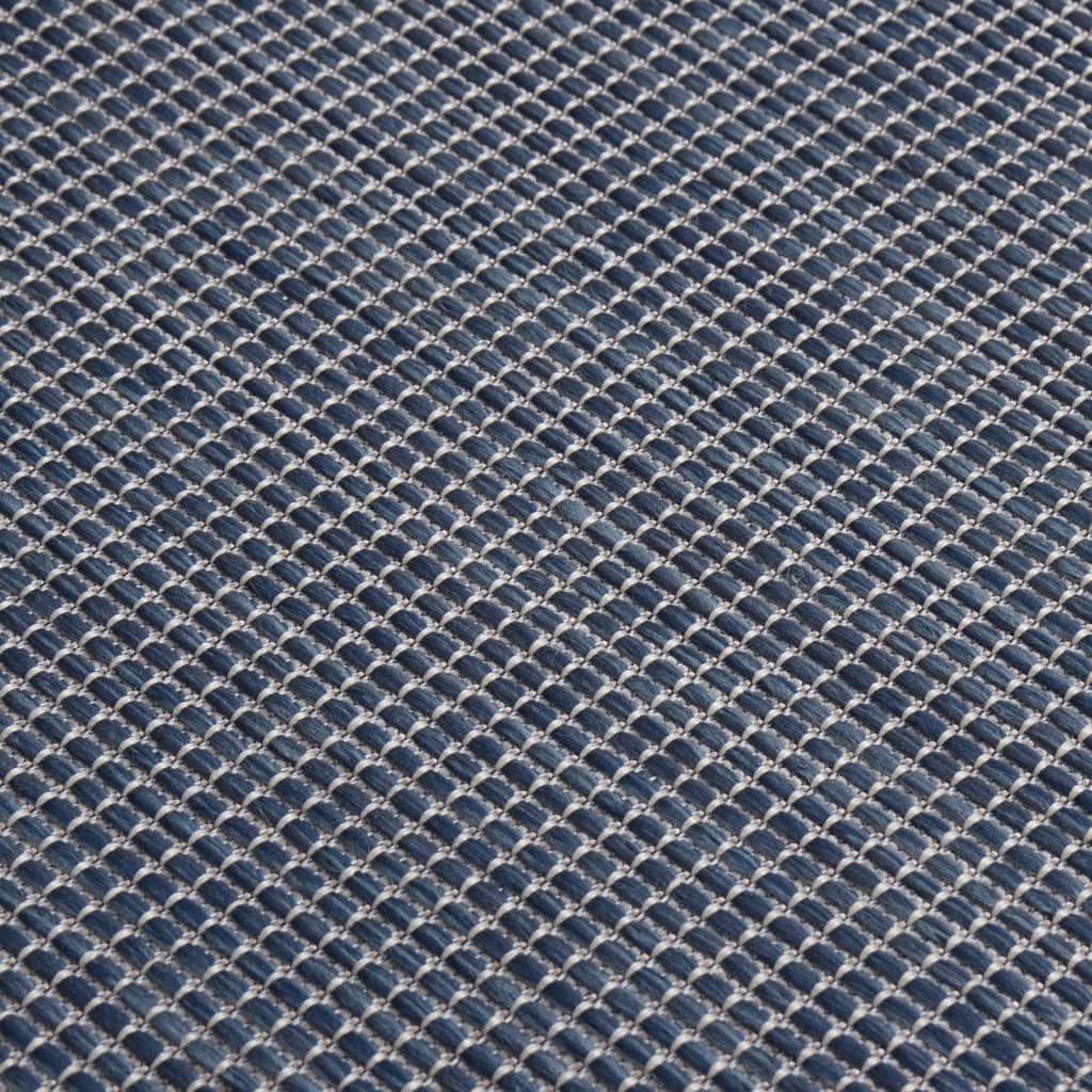 Outdoor Flatweave Rug 120x170 cm Blue