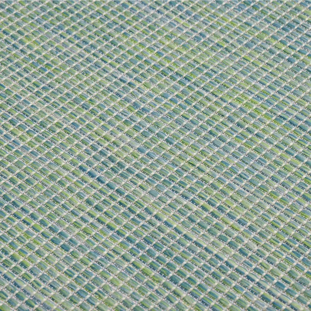 Outdoor Flatweave Rug 80x150 cm Turquoise