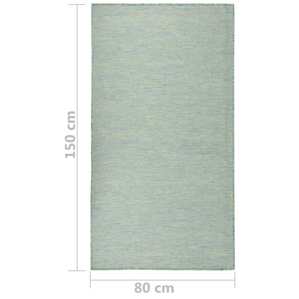 Outdoor Flatweave Rug 80x150 cm Turquoise