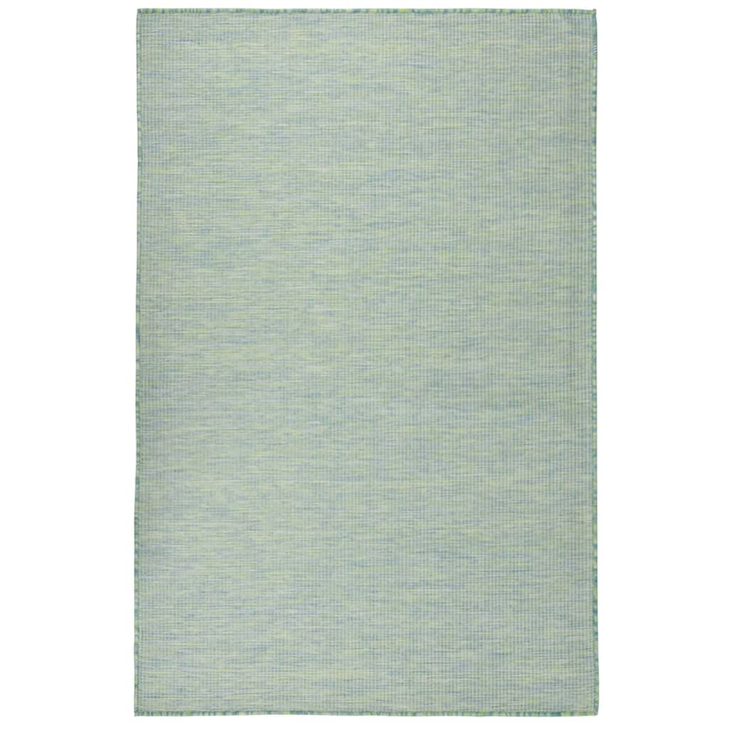 Outdoor Flatweave Rug 100x200 cm Turquoise