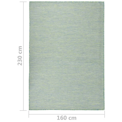 Outdoor Flatweave Rug 160x230 cm Turquoise