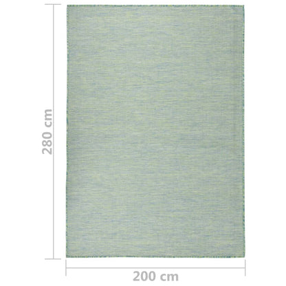 Outdoor Flatweave Rug 200x280 cm Turquoise