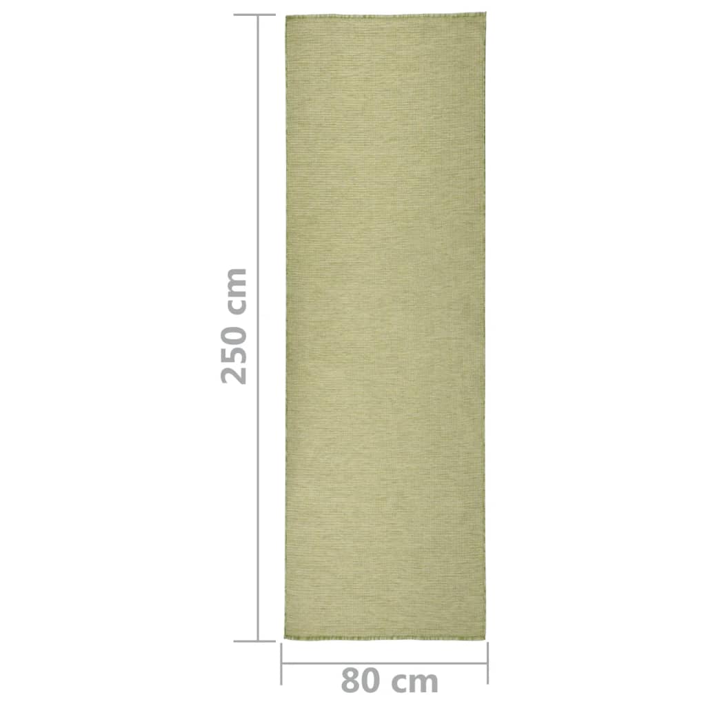 Outdoor Flatweave Rug 80x250 cm Green