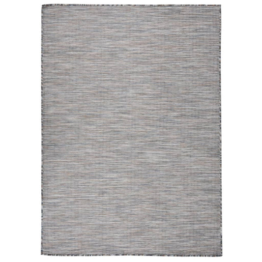 Outdoor Flatweave Rug 200x280 cm Brown and Blue