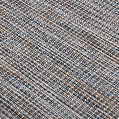 Outdoor Flatweave Rug 200x280 cm Brown and Blue